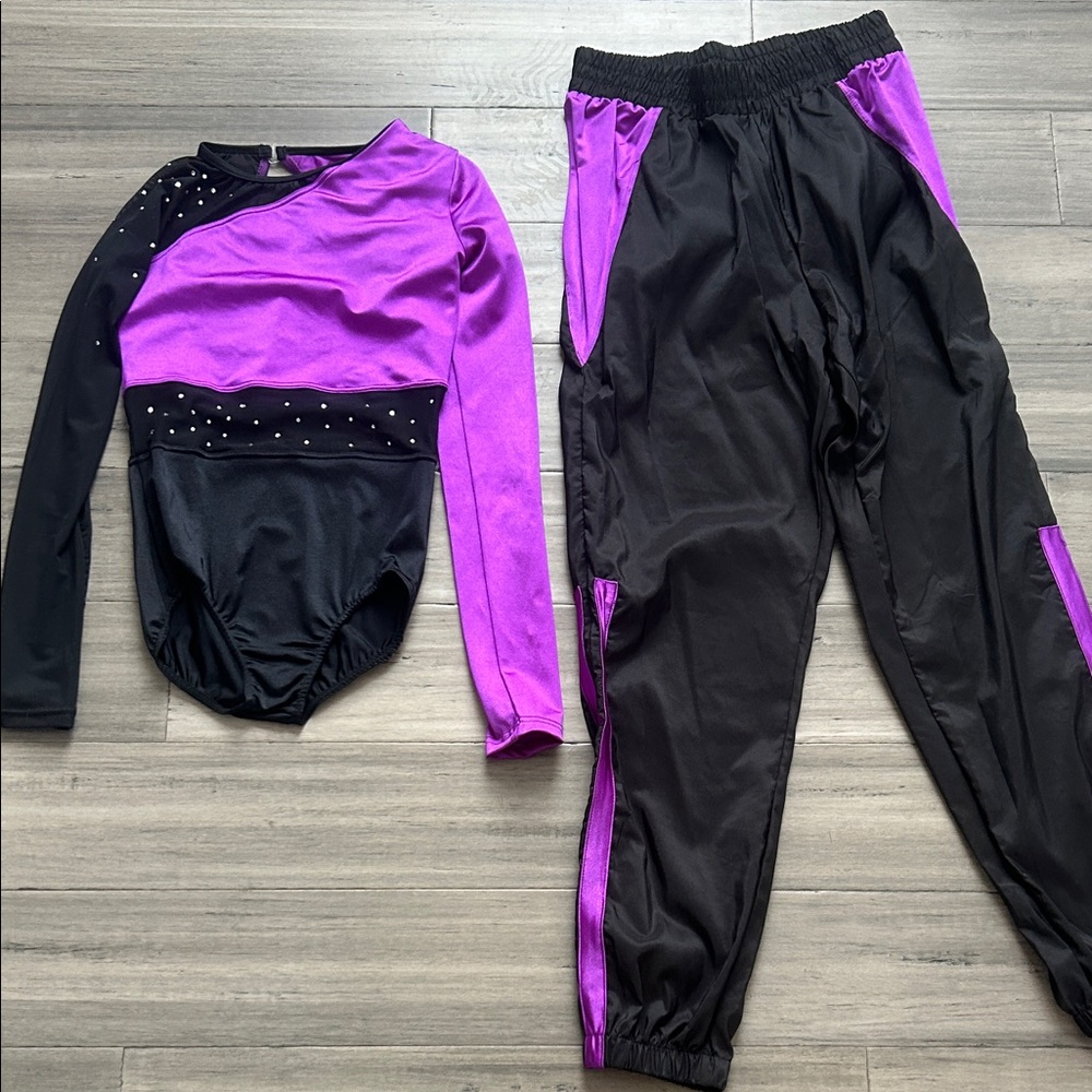 Women's Purple and Black Jumpsuit dance costume